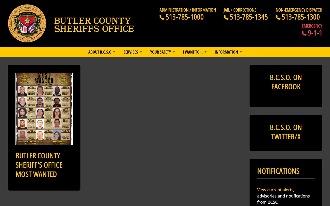Butler County court records after arrest warrant and most wanted source